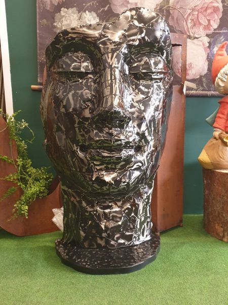 Gartenfigur Gesicht Metall, schwarz - Original von Vidroflor