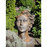 Gartenfigur Gesicht "FRAU", Rosteffekt, Medium - Original von Vidroflor