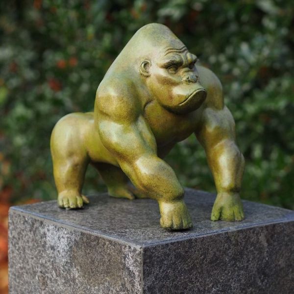 Bronzefigur Gorilla, abstrakt