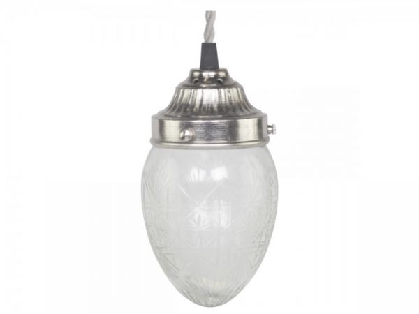 Lampe mit Schliff Tropfenförmig Glas von Chic Antique