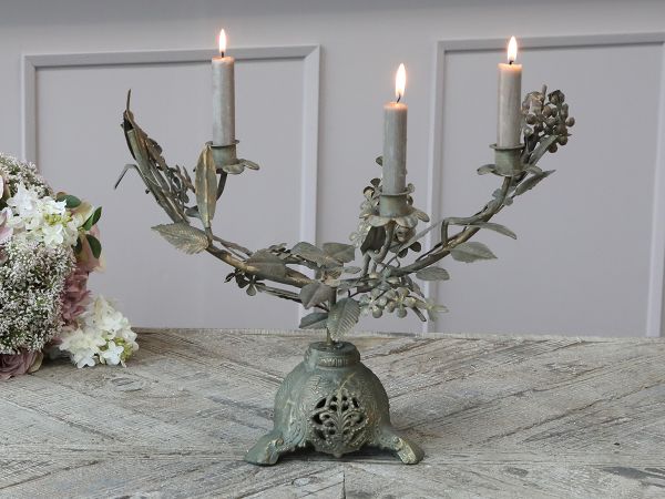 Kerzenständer mit Blättern von Chic Antique