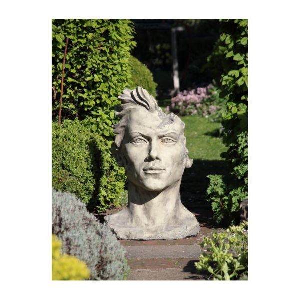Gartenfigur Gesicht "Mann", Antik, Medium - Original von Vidroflor