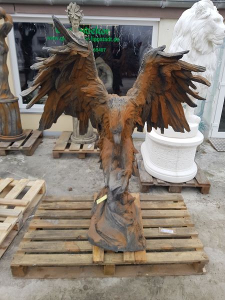 Wesen der Lüfte "Adler", dunkler Steinguss, Rosteffekt - Original von Vidroflor