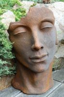 Gartenfigur Gesicht "MANN", Steinguss, Edition Oxid, klein - Original von Vidroflor