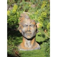 Gartenfigur Gesicht "MANN", Rosteffekt, Medium - Original von Vidroflor