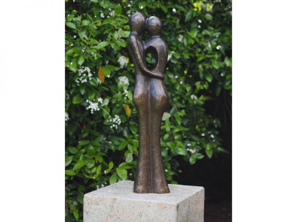Bronzefigur Abstraktes Liebespaar groß
