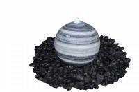 Marmor-Kugel grau-weiß 40er, poliert, Wasserspiel Komplett Set