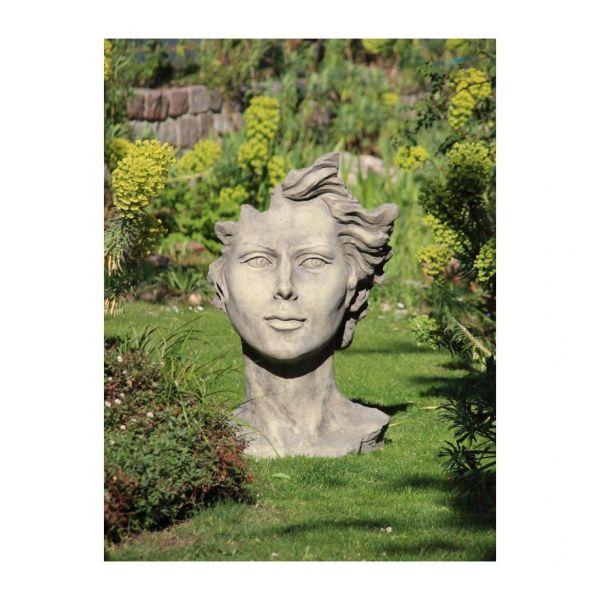 Gartenfigur Gesicht "FRAU", Antik, Medium - Original von Vidroflor