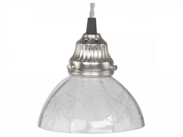 Lampe mit Schliff Glas handgemacht von Chic Antique