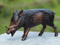 Bronzefigur Wildschwein klein