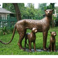 Bronzefigur Geparden Familie