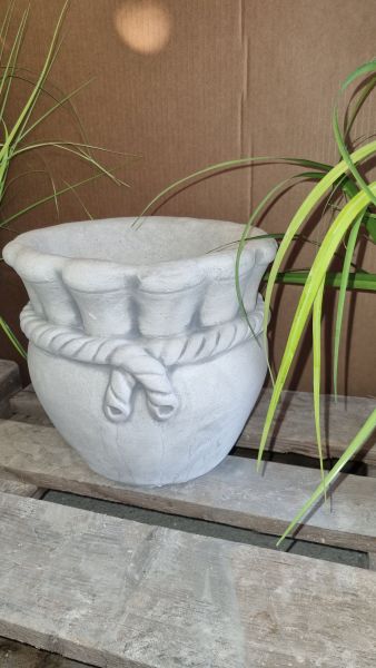 Pflanzschale, Vase "Jute", antik grau