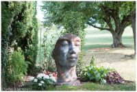 Gartenfigur Gesicht "Frau",Rosteffekt inkl. Platte zur Montage - Original von Vidroflor