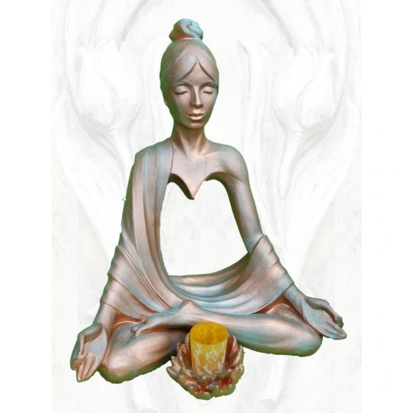 Yoga Spirit "Sahasrara-Kronenchakra",Kupfereffekt - Original von Vidroflor