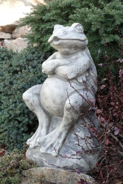 Gartenfigur Frosch "Alonso", Steinguss; als Wasserspeier mögl. - Original von Vidroflor