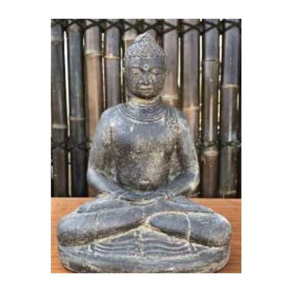 Sitzender Buddha, indisch, Steinguss - Original von Vidroflor