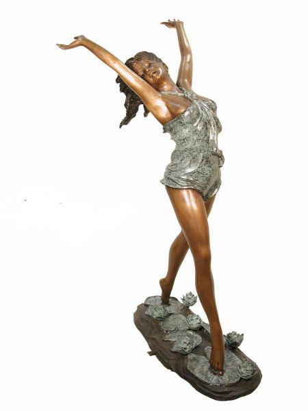 Bronzefigur "Lotus Lady", groß