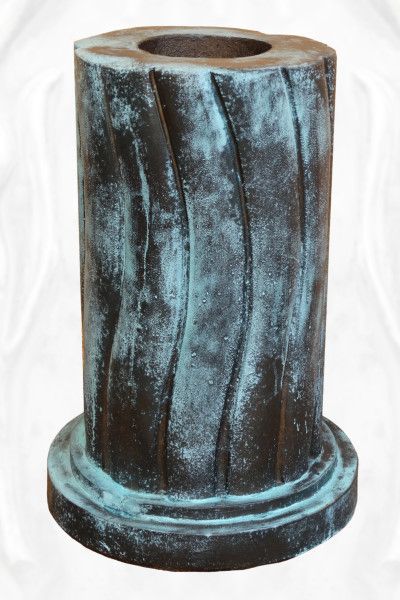 Gartenfigur geschwungene Säule, rund, Bronze Optik - Original von Vidroflor