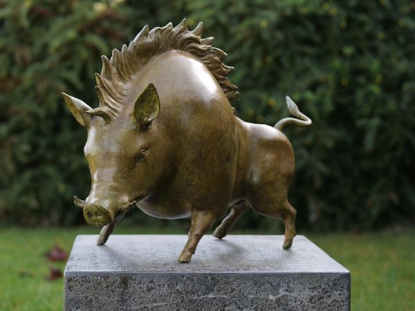 Bronzefigur Wildschwein