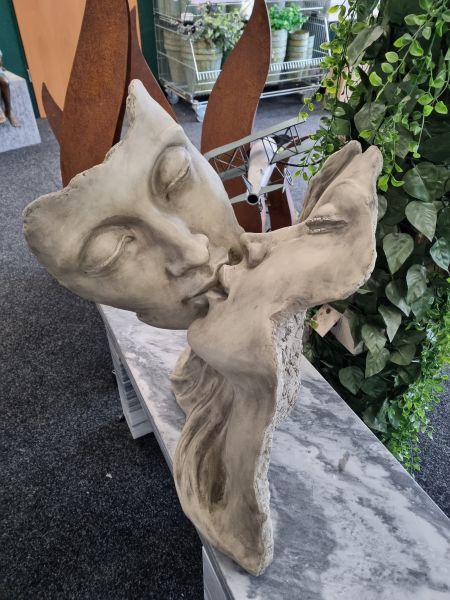 Gartenfigur, Büste Gesicht "Romeo und Julia", Steinguss - Original von Vidroflor