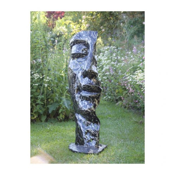 Gartenfigur Gesicht Metall, halb, schwarz - Original von Vidroflor