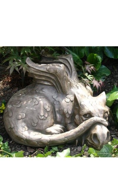 Gartenfigur Drache "OLD SMUG" blinzelnd © by Fiona Scott - Original von Vidroflor