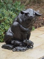 Bronzefigur Schwein mit Ferkelchen